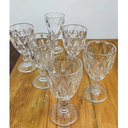 Jogo 6 Taças De Vidro 340Ml Cristal Diamond Vinho Suco Água 340ml - 6