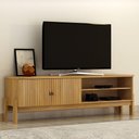 Ver imagem 6 de Rack Bancada Ouro Preto com Painel para TV Suspenso Frisado Curitiba 2240 Cinamomo-Valdemóveis
