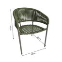 Ver imagem 4 de Kit 6 Cadeiras Gourmet Corda Náutica Verde Musgo Base Aluminio Rami Sol Linha Plus