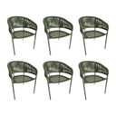 Ver imagem 1 de Kit 6 Cadeiras Gourmet Corda Náutica Verde Musgo Base Aluminio Rami Sol Linha Plus