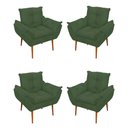 Ver imagem 1 de Kit 04 Cadeiras Poltronas de Luxo Opala Sala, Quarto Cor:verde