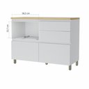 Ver imagem 3 de Balcão Modular 1 Porta Basculante 4 Gavetas Rainha 120cm 100 Mdf - Nesher