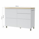 Ver imagem 2 de Balcão Modular 1 Porta Basculante 4 Gavetas Rainha 120cm 100 Mdf - Nesher