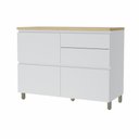 Ver imagem 1 de Balcão Modular 1 Porta Basculante 4 Gavetas Rainha 120cm 100 Mdf - Nesher