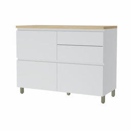 Balcão Modular 1 Porta Basculante 4 Gavetas Rainha 120cm 100 Mdf - Nesher - 1