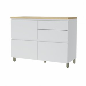 Balcão 1 Porta Basculante 4 Gavetas Rainha 120cm 100 Mdf - Nesher