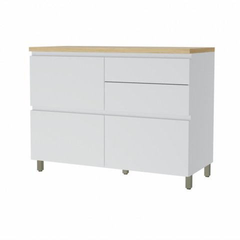 Balcão Modular 1 Porta Basculante 4 Gavetas Rainha 120cm 100 Mdf - Nesher