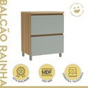 Ver imagem 5 de Balcão de Cozinha Rainha 1 Porta Basculante 1 Gaveta MDF Nature/Verde - Nesher