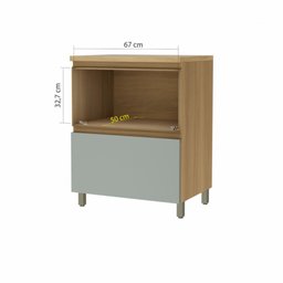 Balcão Modular 1 Porta Basculante 1 Gaveta Nesher Rainha 70cm 100 Mdf - 2