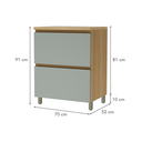 Ver imagem 4 de Balcão de Cozinha Rainha 1 Porta Basculante 1 Gaveta MDF Nature/Verde - Nesher