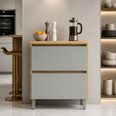 Ver imagem 1 de Balcão de Cozinha Rainha 1 Porta Basculante 1 Gaveta MDF Nature/Verde - Nesher