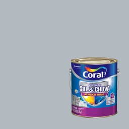 Tinta acrílica fosco Sol e Chuva colar prata 3,6L Coral - 1