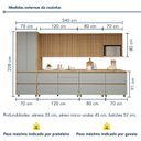 Ver imagem 4 de Cozinha Completa Modulada 10 Peças 14 Portas 11 Gavetas Norten Verde/Nature