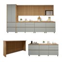Ver imagem 3 de Cozinha Completa Modulada 10 Peças 14 Portas 11 Gavetas Norten Verde/Nature