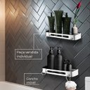 Ver imagem 4 de Suporte Shampoo Retangular Parede Banheiro Aço Inox Cromado