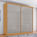 Ver imagem 1 de Guarda Roupa com Espelho 2 Portas Aroeira Naturale Off White