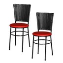 Ver imagem 1 de 2 Cadeiras para Mesa Preta Hawai Preto:vermelho