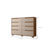 Conjunto Guarda Roupa e Comoda Maunee Carvalho Fendi - 5