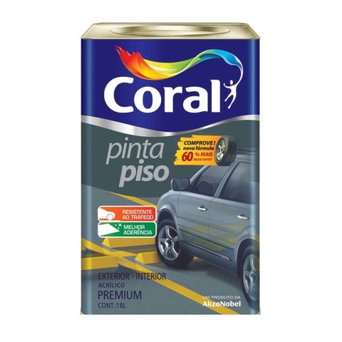 Tinta Pinta Piso 18 litros cinza médio Coral