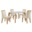 Ver imagem 3 de Sala de Jantar Mesa Liz 120cm em Mdf Canto Reto e 4 Cadeiras Athenas Moderna