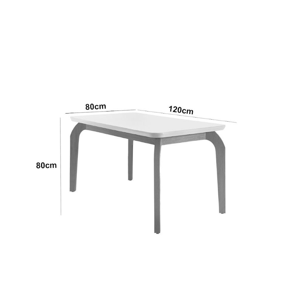 Conjunto Sala de Jantar Mesa Liz 120cm em Mdf Canto Reto e 4 Cadeiras Athenas Moderna - 3