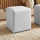 Ver imagem 1 de Puff Sala Decorativo Quadrado Lucca Base Fixa Sintético Branco G02 - D’Rossi