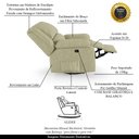 Ver imagem 3 de Poltrona do Papai Reclinável Sala de Cinema Madrid Glider Manual Giratória Linho Bege G26 Gran Belo