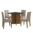 Ver imagem 1 de Sala de Jantar Helo 90x90 com Vidro 4l Cadeiras Jade Poliman Móveis