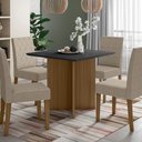 Ver imagem 4 de Sala de Jantar Helo 90x90 com Vidro 4l Cadeiras Jade Poliman Móveis