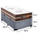 Ver imagem 3 de Cama Box Baú Solteiro Sintético + Colchão Molas Ensacadas Texas Prime Colchões 88cm - Suporta At