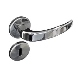 Fechadura interna de aço zamac Vic Acetinada com roseta cromada Pado