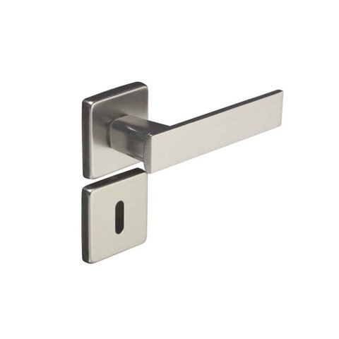 Fechadura interna de aço zamac Quadra com roseta cromada acetinada Pado