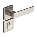 Ver imagem 1 de Fechadura externa de aço zamac Quadra com roseta cromada acetinada Pado