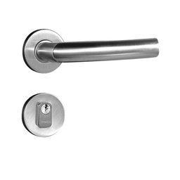 Fechadura Externa de Inox Luma com Roseta Escovada Pado - 1