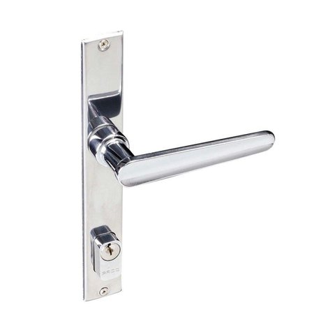 Fechadura externa de aço zamac para perfil metálico estreito 460 espelhada Pado