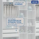 Ver mais imagens de Guarda-Roupa 3 Portas de Correr de Espelho 4 Gavetas 100% MDF Imperial New Branco/Line