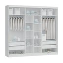 Ver imagem 4 de Guarda-Roupa 3 Portas de Correr de Espelho 4 Gavetas 100% MDF Imperial New Branco/Line