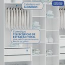 Ver mais imagens de Guarda-Roupa 3 Portas de Correr de Espelho 4 Gavetas 100% MDF Imperial New Branco/Line