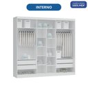 Ver imagem 6 de Guarda-Roupa 3 Portas de Correr de Espelho 4 Gavetas 100% MDF Imperial New Branco/Line