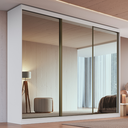 Ver imagem 1 de Guarda-Roupa 3 Portas de Correr de Espelho 4 Gavetas 100% MDF Imperial New Branco/Line