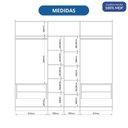 Ver imagem 6 de Guarda-Roupa 3 Portas de Correr de Espelho 4 Gavetas 100% MDF Imperial New Branco/Line