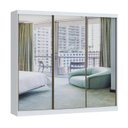 Ver imagem 3 de Guarda-Roupa 3 Portas de Correr de Espelho 4 Gavetas 100% MDF Imperial New Branco/Line