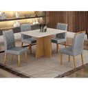 Ver imagem 4 de Mesa de Jantar Jade 120x80cm Cinamomo Off White com 4 Cadeiras Lara Linho Prata - Valdemóveis
