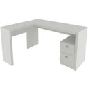Ver imagem 6 de Mesa de Canto para Escritório em L Angular com 2 Gavetas Branco