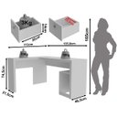 Ver imagem 5 de Mesa de Canto para Escritório em L Angular com 2 Gavetas Branco