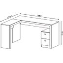 Ver imagem 3 de Mesa de Canto para Escritório em L Angular com 2 Gavetas Branco