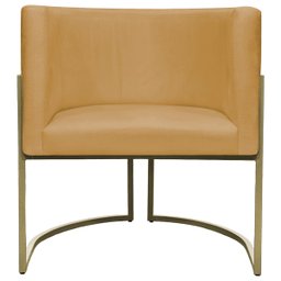 Kit 2 Poltronas Decorativa Recepção Luna Suede Cores Base de Ferro Champagne - 5