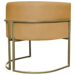 Kit 2 Poltronas Decorativa Recepção Luna Suede Cores Base de Ferro Champagne - 7