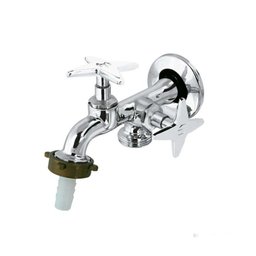 Torneira dupla para tanque e máquina 1131 C23 cromada Esteves - 1