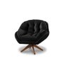 Poltrona Decorativa Pillow Top com Base Giratória Veludo Califórnia Preto - 3
